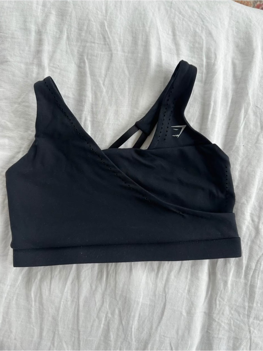 Gymshark Black Seamless Wrap Sports Bra with Strappy Back
